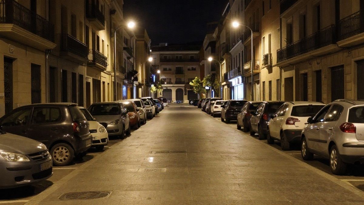 Imagen ilustrativa: calle urbana de noche iluminada por farolas, sin personas ni carteles identificables